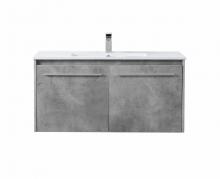 Elegant VF45040CG - 40 Inch Single Bathroom Floating Vanity in Concrete Grey