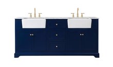 Elegant VF60272DBL - 72 Inch Double Bathroom Vanity in Blue