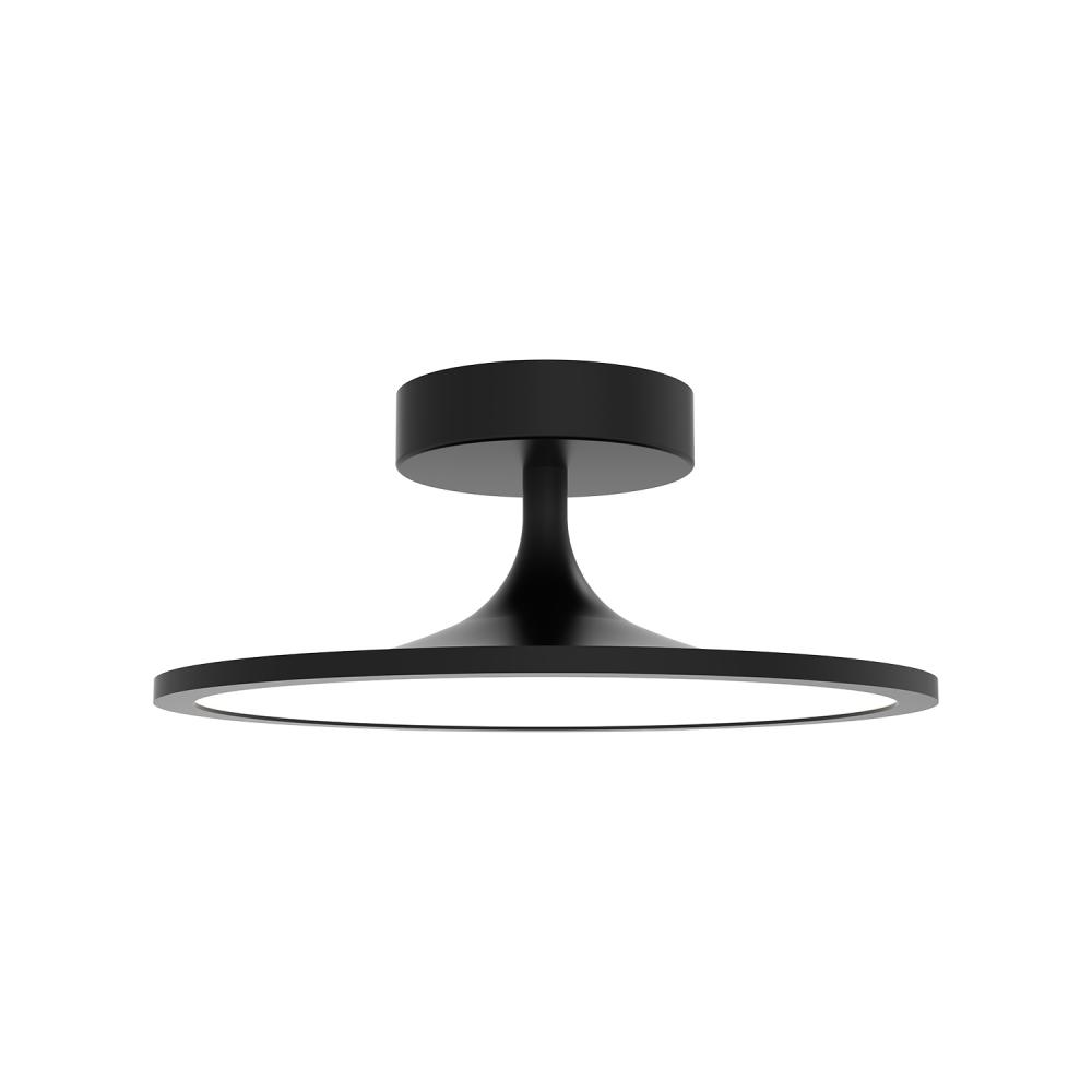 Issa 12-in Matte Black LED Semi Flush Mount