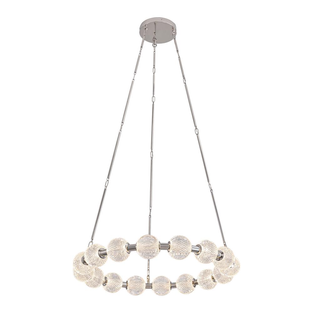 Marni 32-in Polished Nickel LED Chandelier