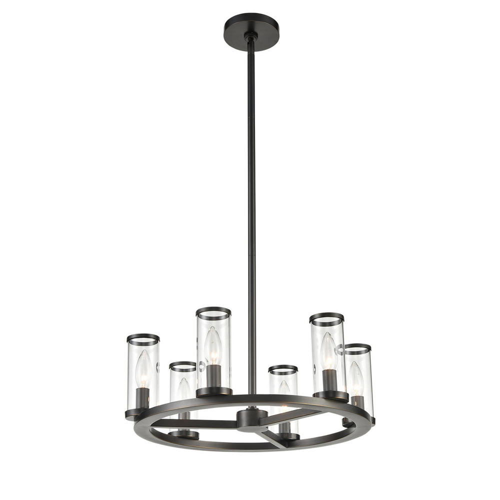 Revolve Clear Glass/Urban Bronze 6 Lights Chandeliers