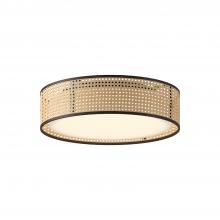 Alora Lighting FM479016RB-5CCT - Lyla 16-in Rattan LED Flush Mount