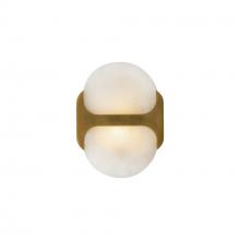 Alora Lighting WV357109VBAR - Odin 9-in Vintage Brass/Alabaster Socket Wall Vanity