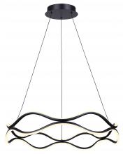  LCH280A24BK - CASTRA 3 Light Black Modern Chandelier with Integrated LED for Dining Rooms and Living Rooms