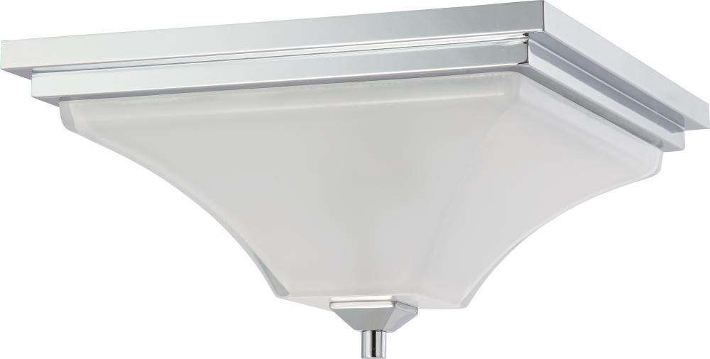 Parker - 2 Light Flush with Sandstone Etched Glass - Polished Chrome Finish