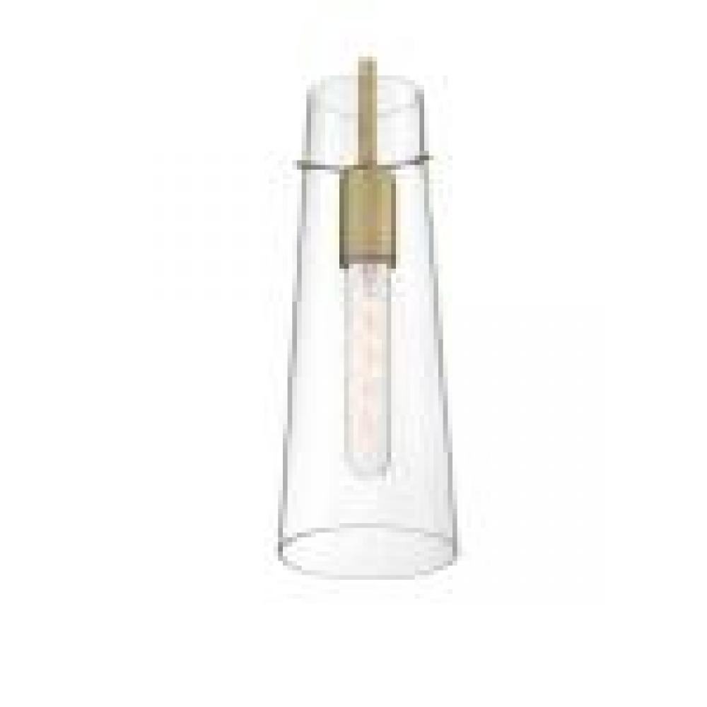 Alondra - 1 Light Mini Pendant with Clear Glass - Vintage Brass Finish