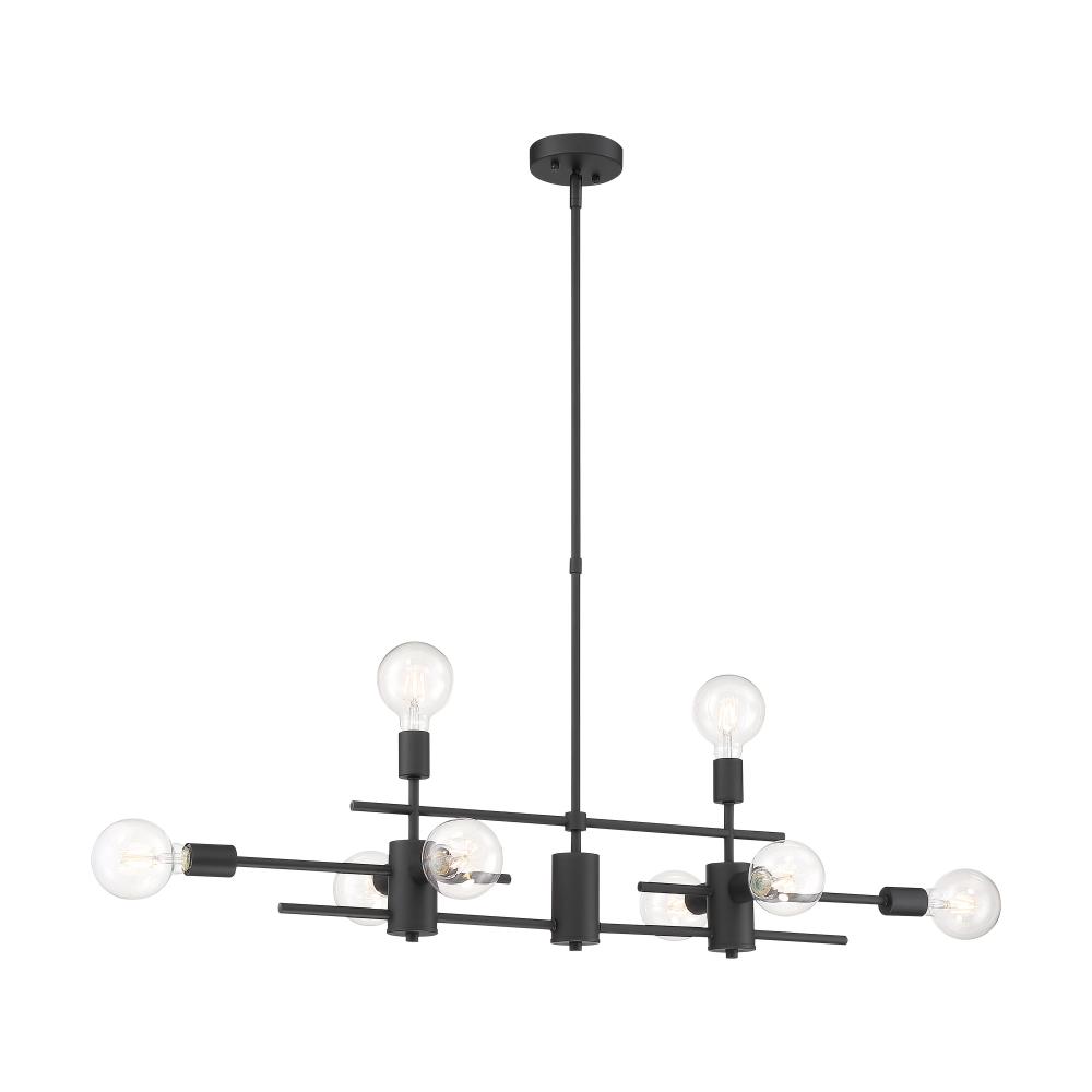 Delphi- 8 Light Island Pendant - Black Finish