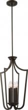 Nuvo 60/5976 - Laguna - 4 Light Cage Pendant - Forest Bronze Finish