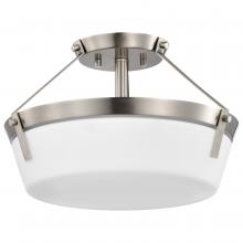 Nuvo 60/7763 - Rowen 3 Light Semi Flush; Brushed Nickel Finish; Etched White Glass