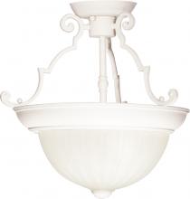 Nuvo SF76/435 - 2 Light - 13&#34; - Semi-Flush - Frosted Melon Glass