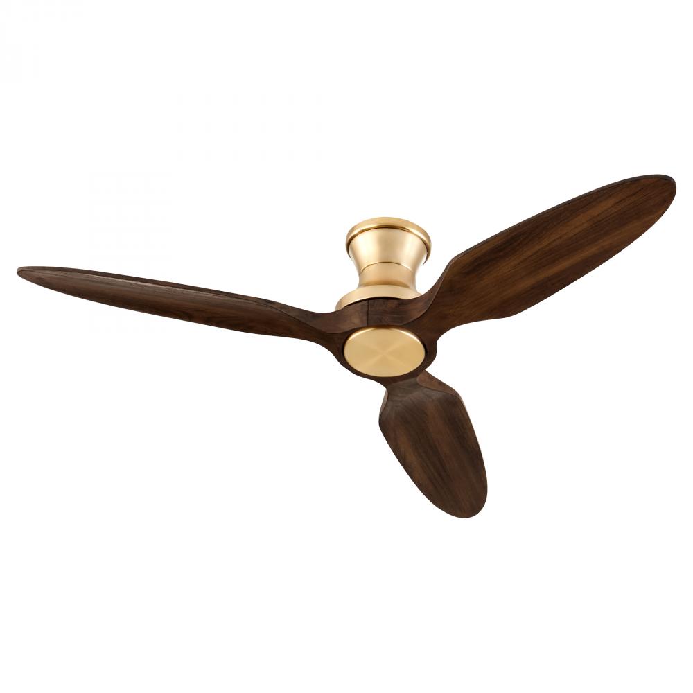 Veleta 56 inches Hugger Ceiling Fan, Aged Brass