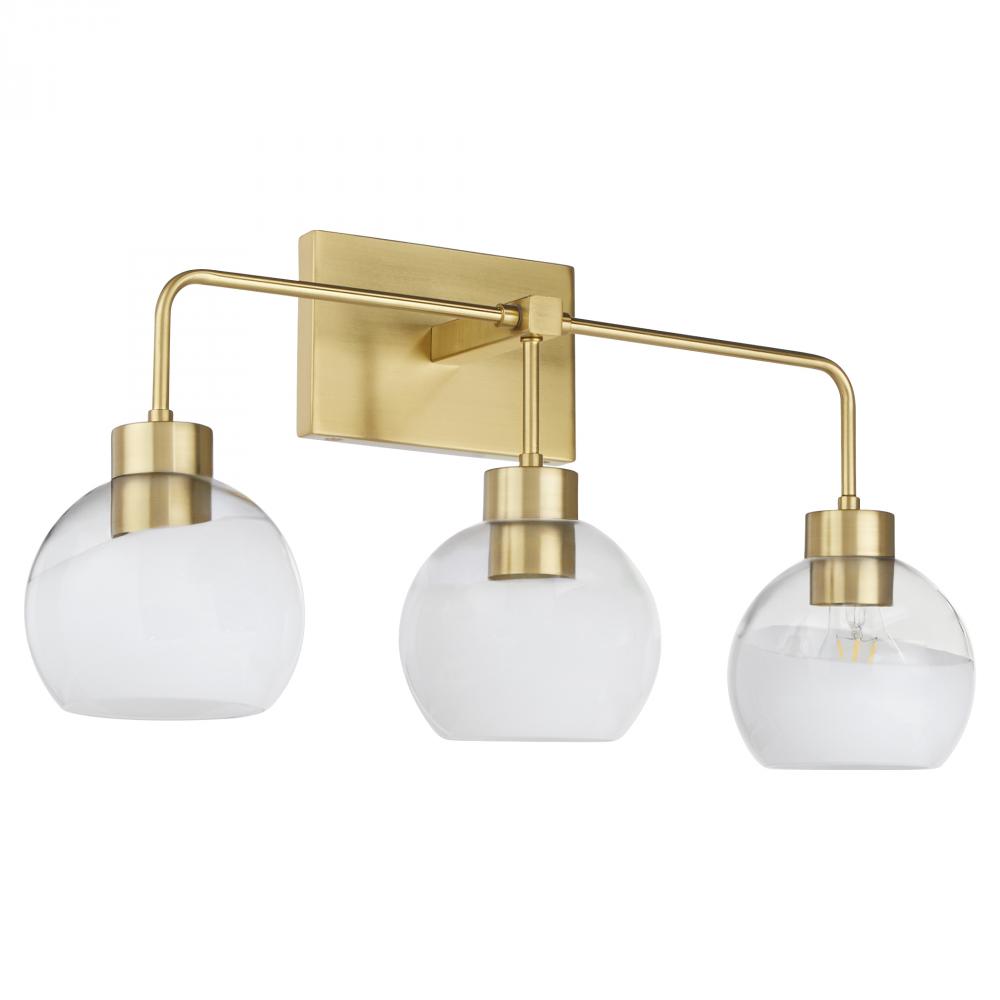 Lacy 3 Light with Layered White Glass |Aged Brass