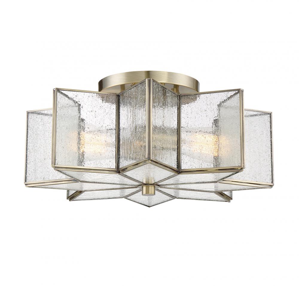 2-Light Ceiling Light in Natural Brass