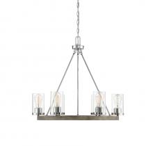 Savoy House Meridian M10070GWCH - 6-Light Chandelier in Greywood Chrome