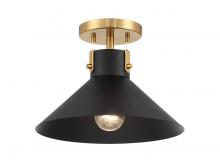 Savoy House Meridian M60078MBKNB - 1-Light Ceiling Light in Matte Black and Natural Brass